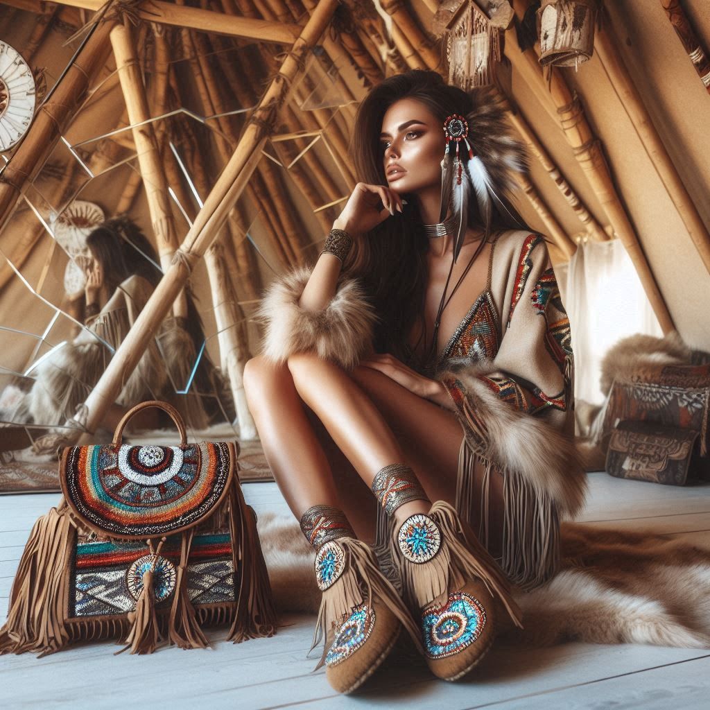 Moccasins and handbag