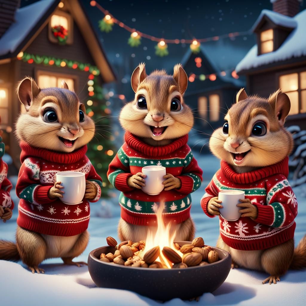 Merry Christmas!!!! from Alvin, Simon, and Theodore  by @Poodles and Puddles