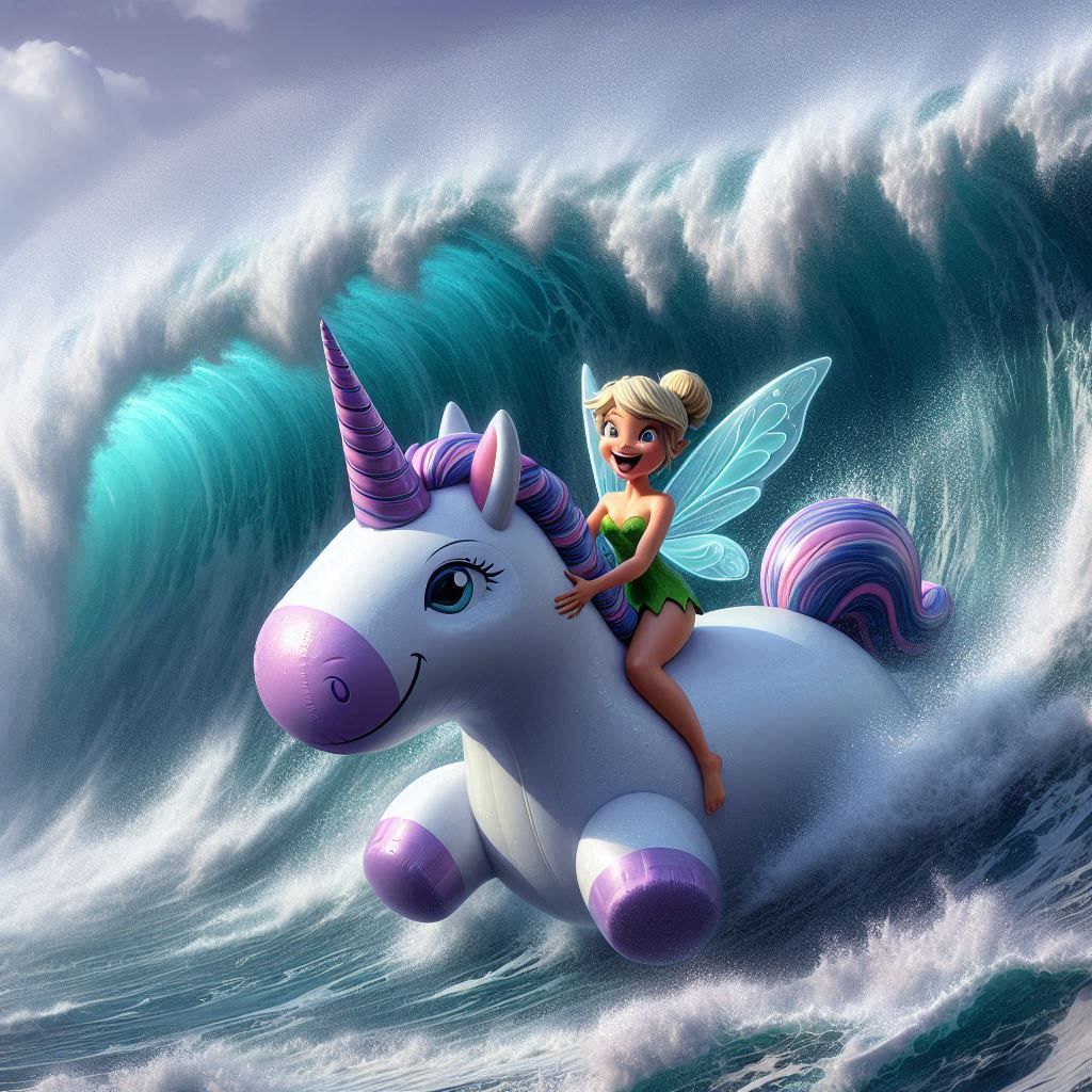 Tinkerbell's unicorn pooltoy ride