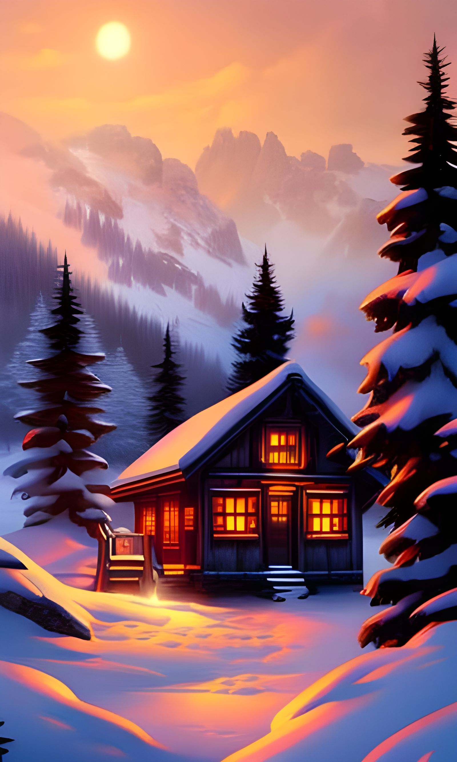 A warm cabin for winter? - AI Generated Artwork - NightCafe Creator