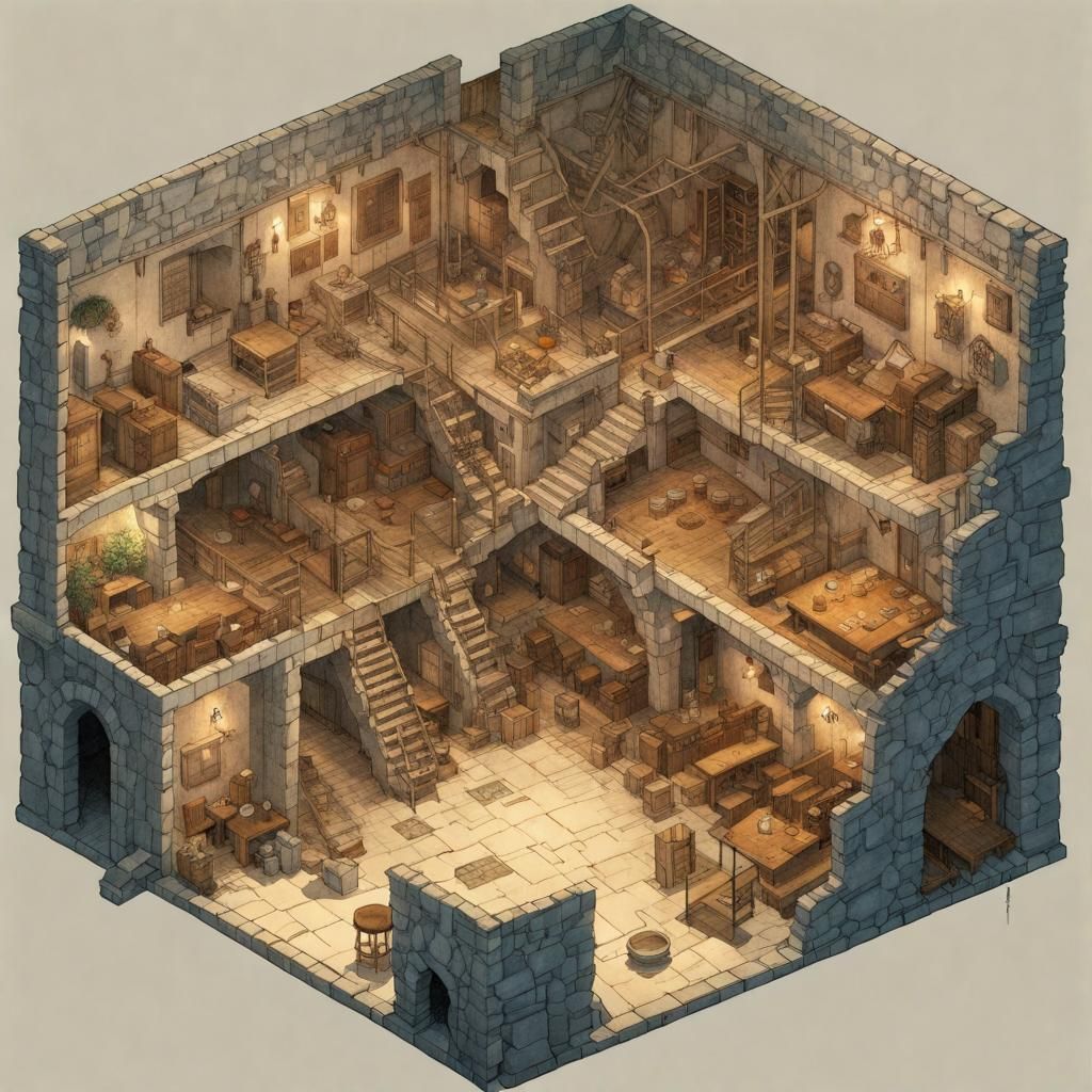 Dungeon Floor Plan - AI Generated Artwork - NightCafe Creator