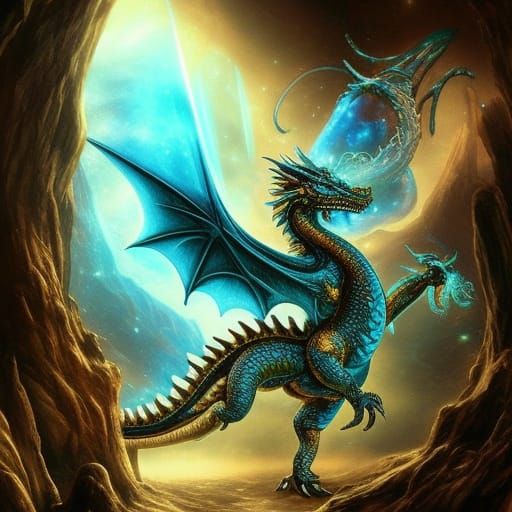 Ancient Dragon in Mountain Cavern - AI Generated Artwork - NightCafe ...