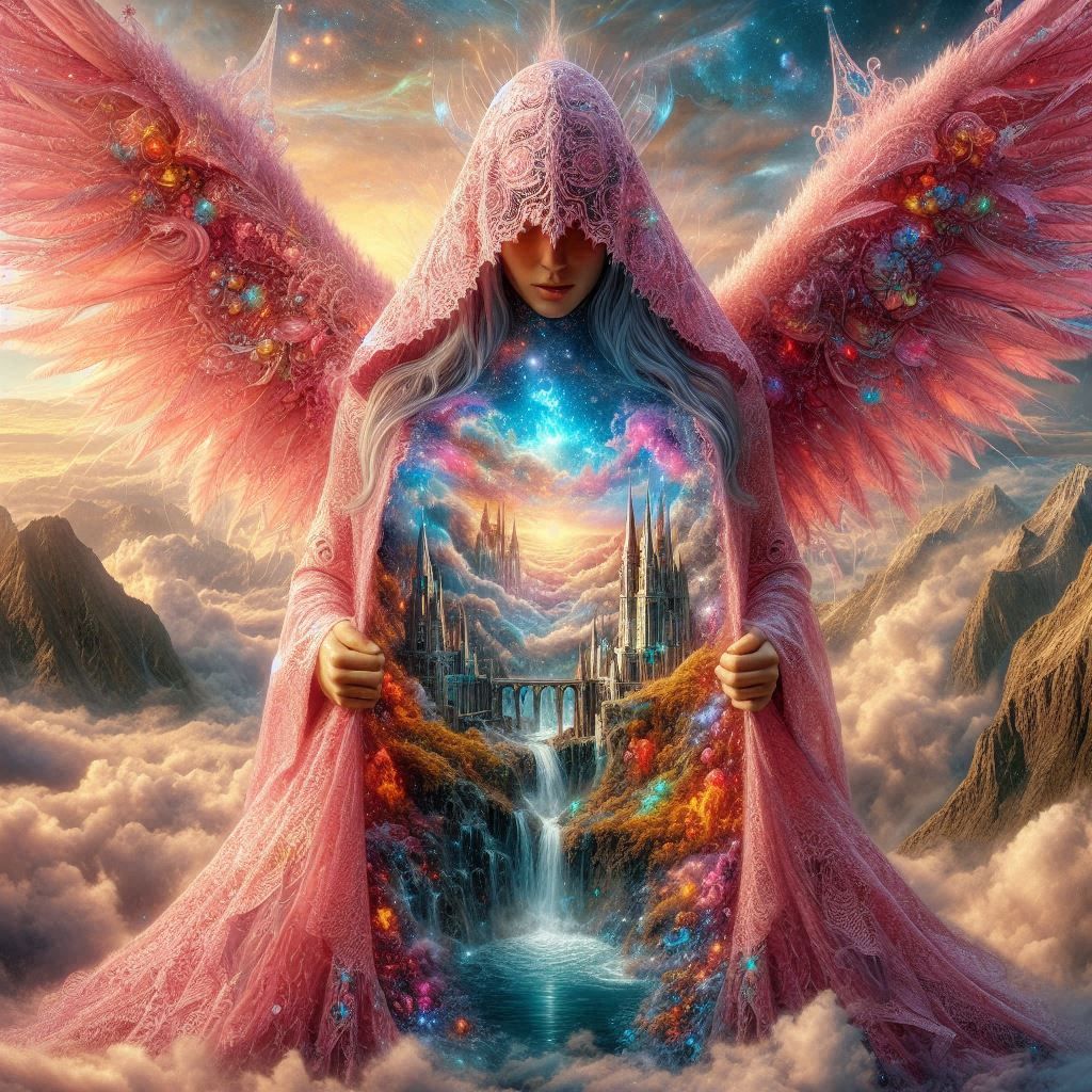 Pink lace fairy of the Celestial fantasy realm