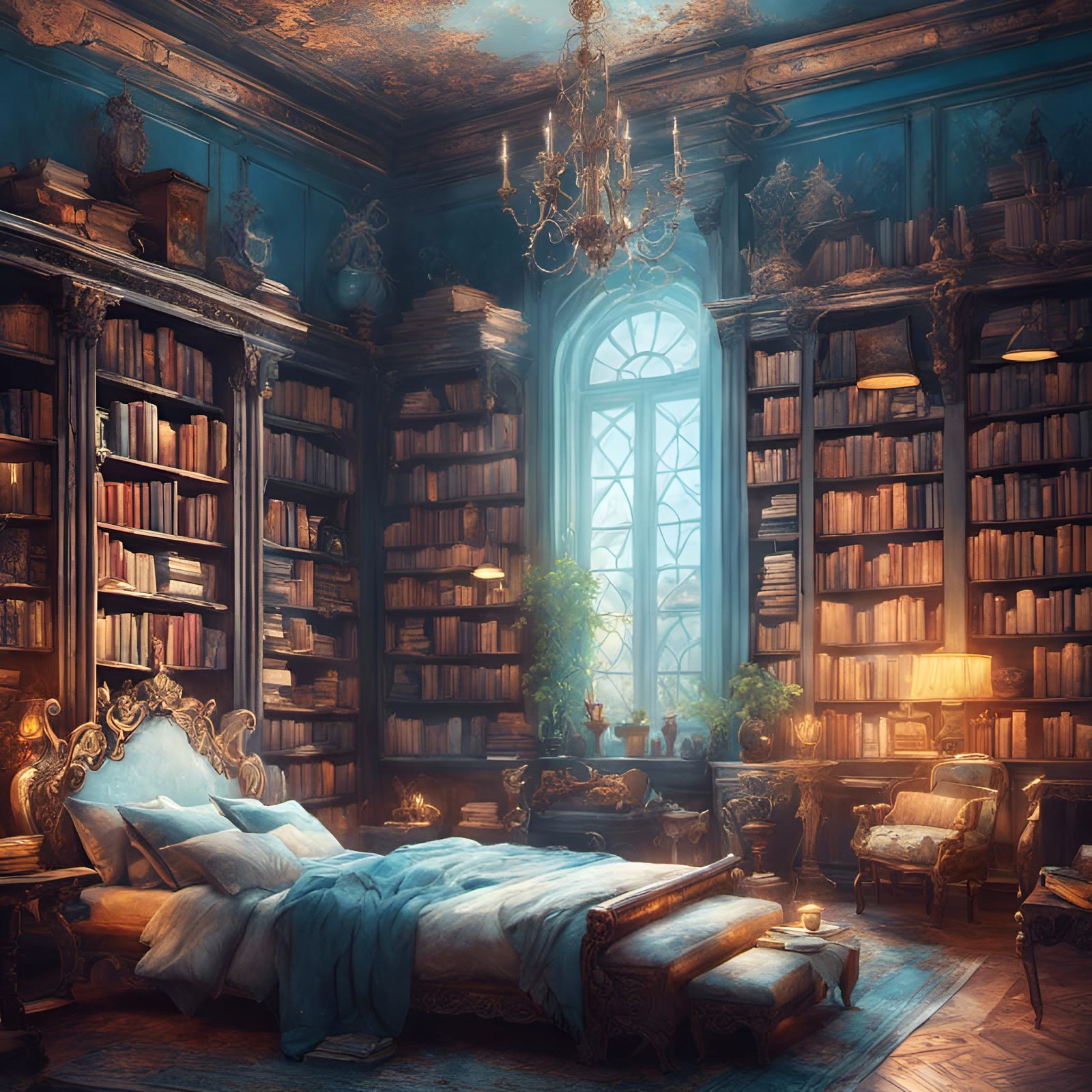 The Reader's Dream Bedroom  by @somniamea
