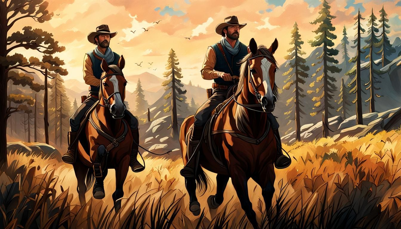 Arthur Morgan and Chuck Norris - AI Generated Artwork - NightCafe Creator