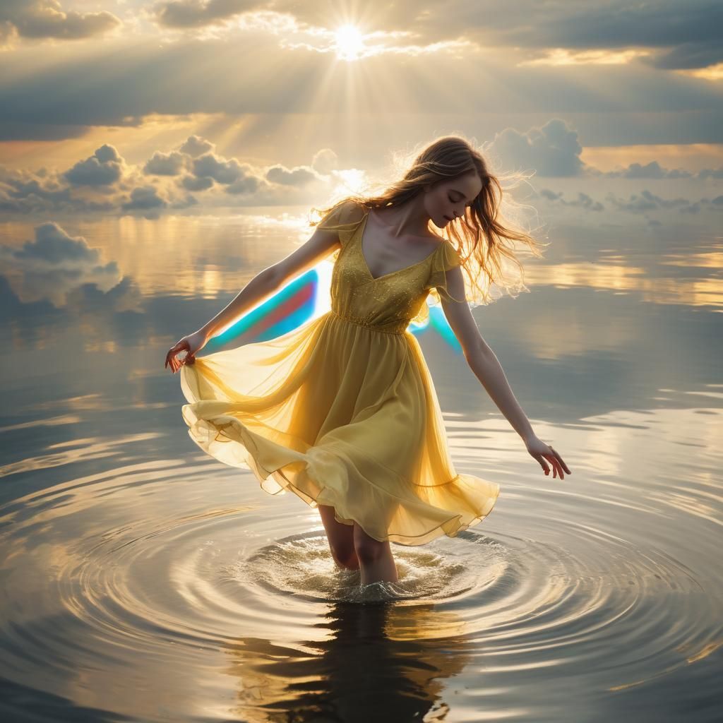 Girl dancing in water