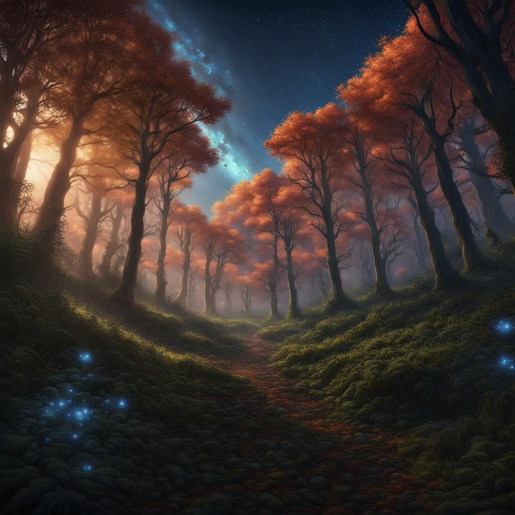 Starry Night in a forest