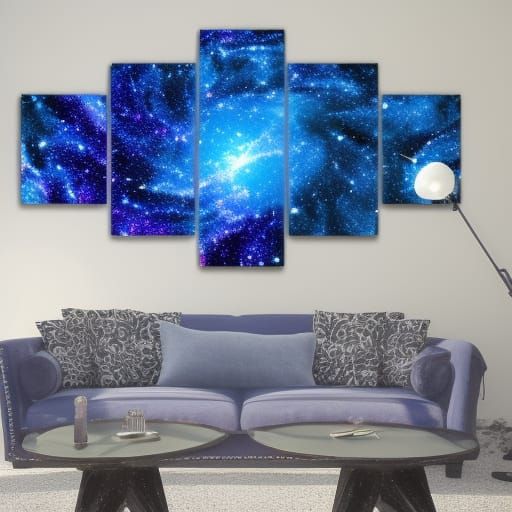 Vivid Blue Galaxy painting - AI Generated Artwork - NightCafe Creator