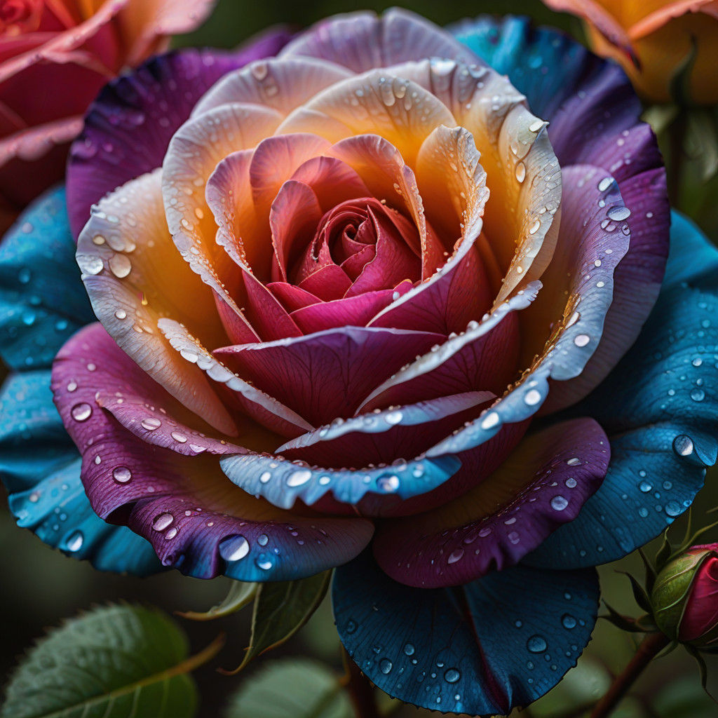 Colorful rose  by @Kreatiwe-eye