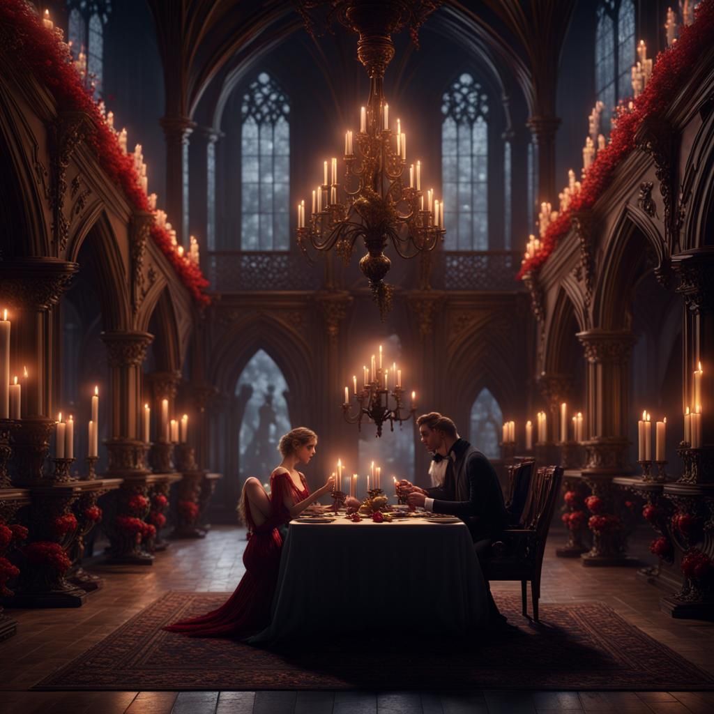 Candlelight dinner at the castle