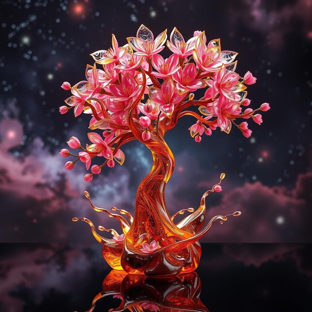 Cherry blossom tree sculpture