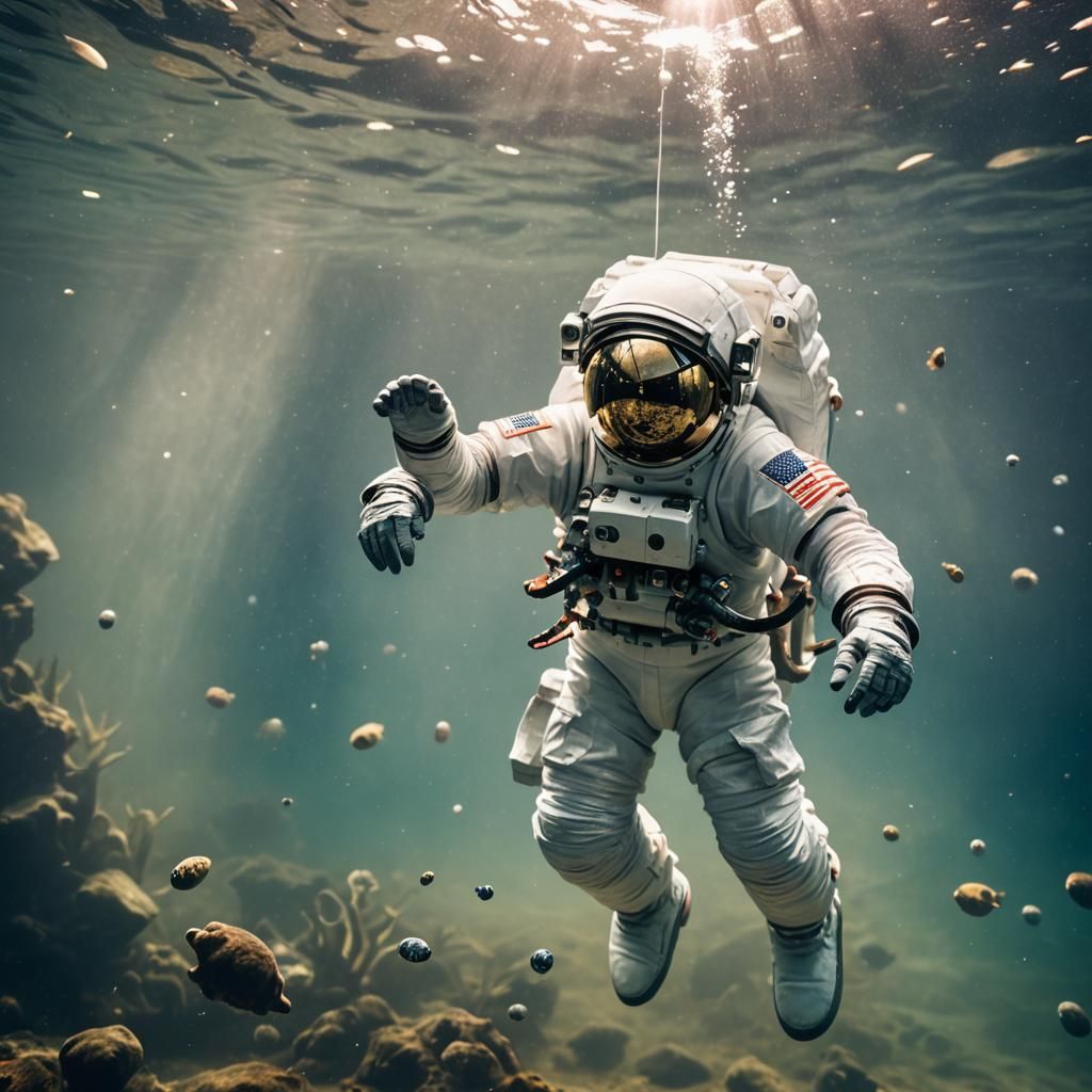 Astronaut under water