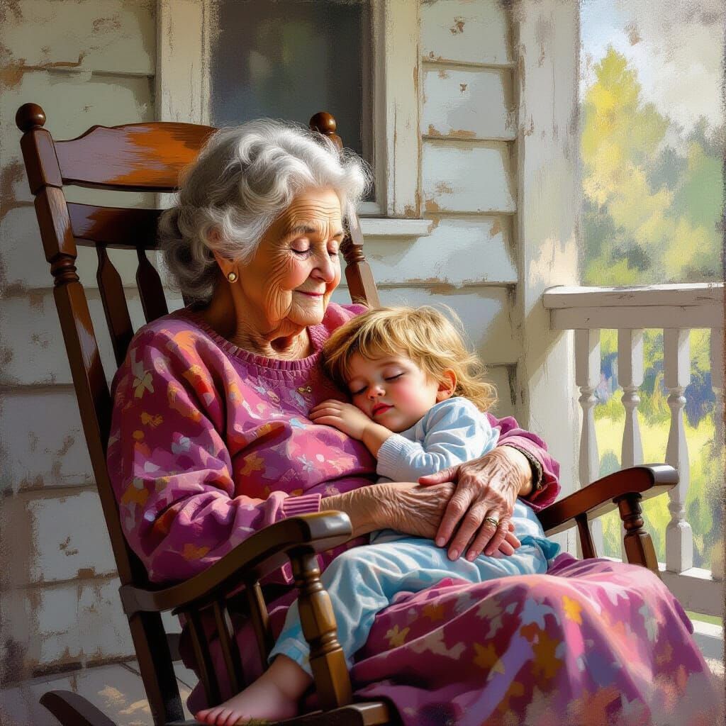 Granny and her grandchild 💕  by @vixyna