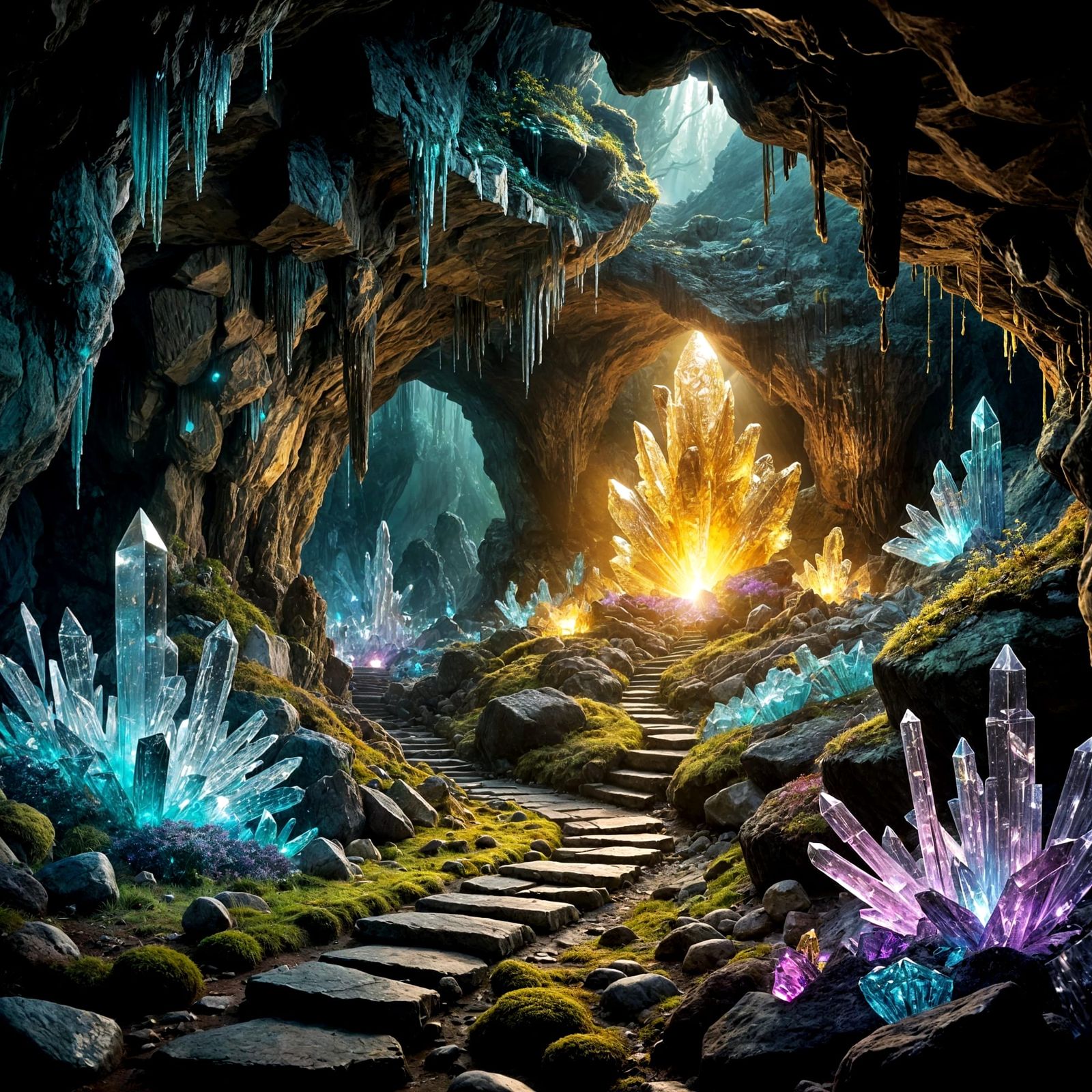 Crystal Heart of Eternity: Glowing Secrets Unveiled  by @Artless