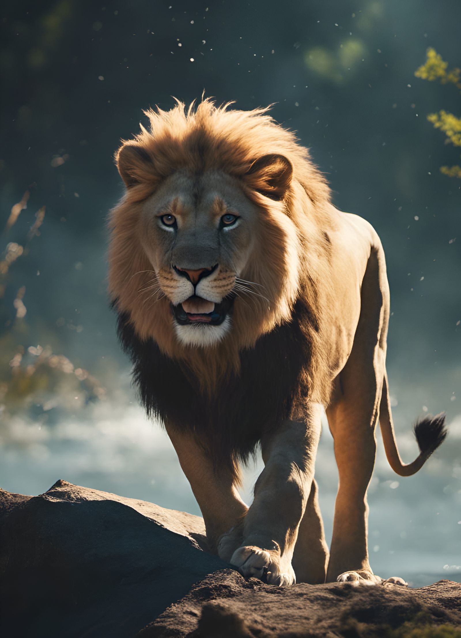 Lion walking here..... - AI Generated Artwork - NightCafe Creator