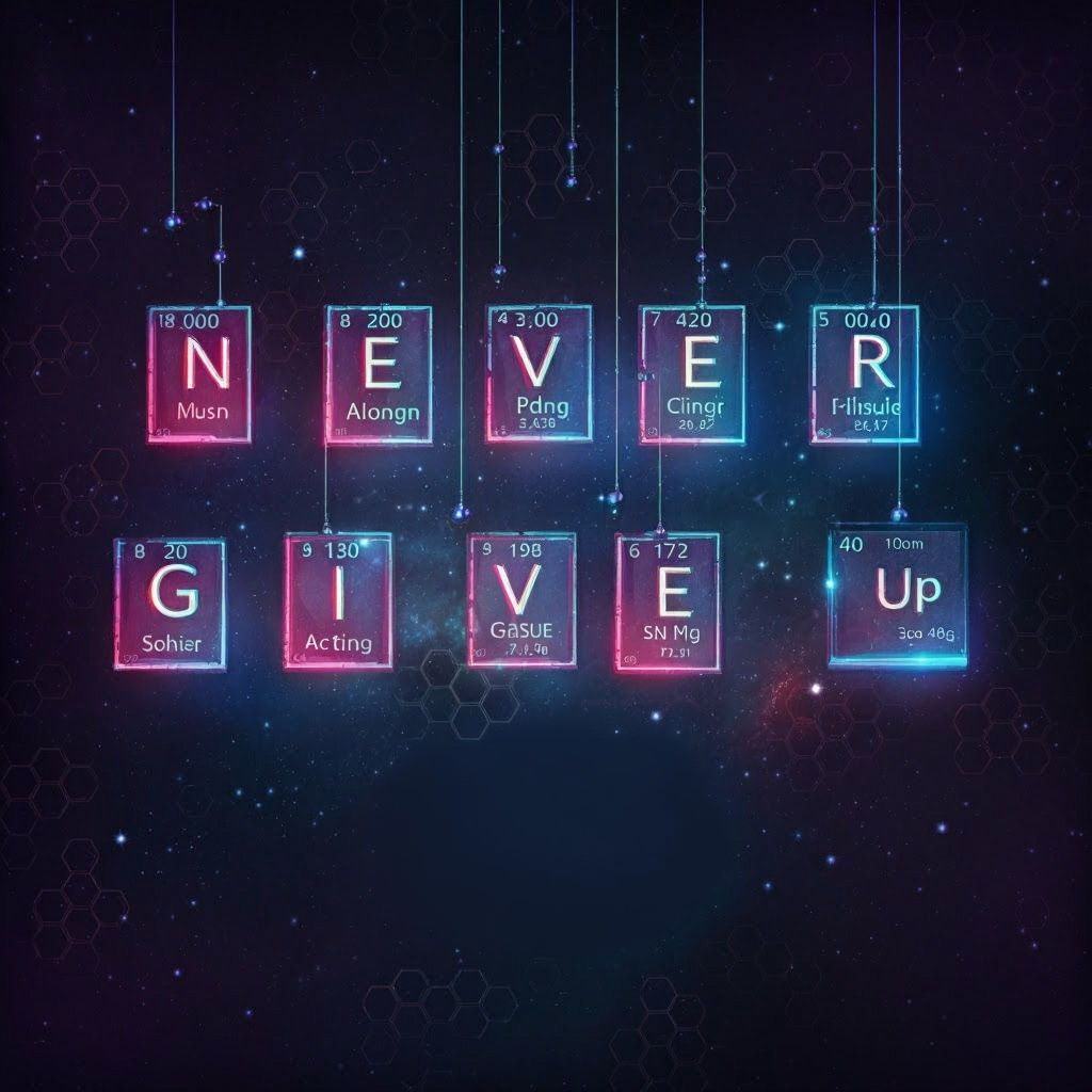 Inspirational Poster: Never Give Up with Periodic Elements