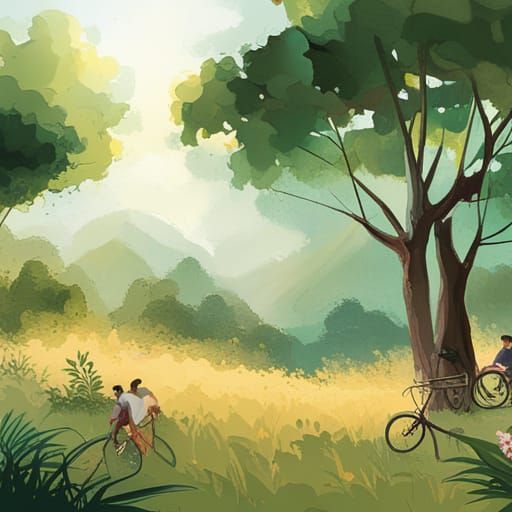 Road bikes, parked in the jungle