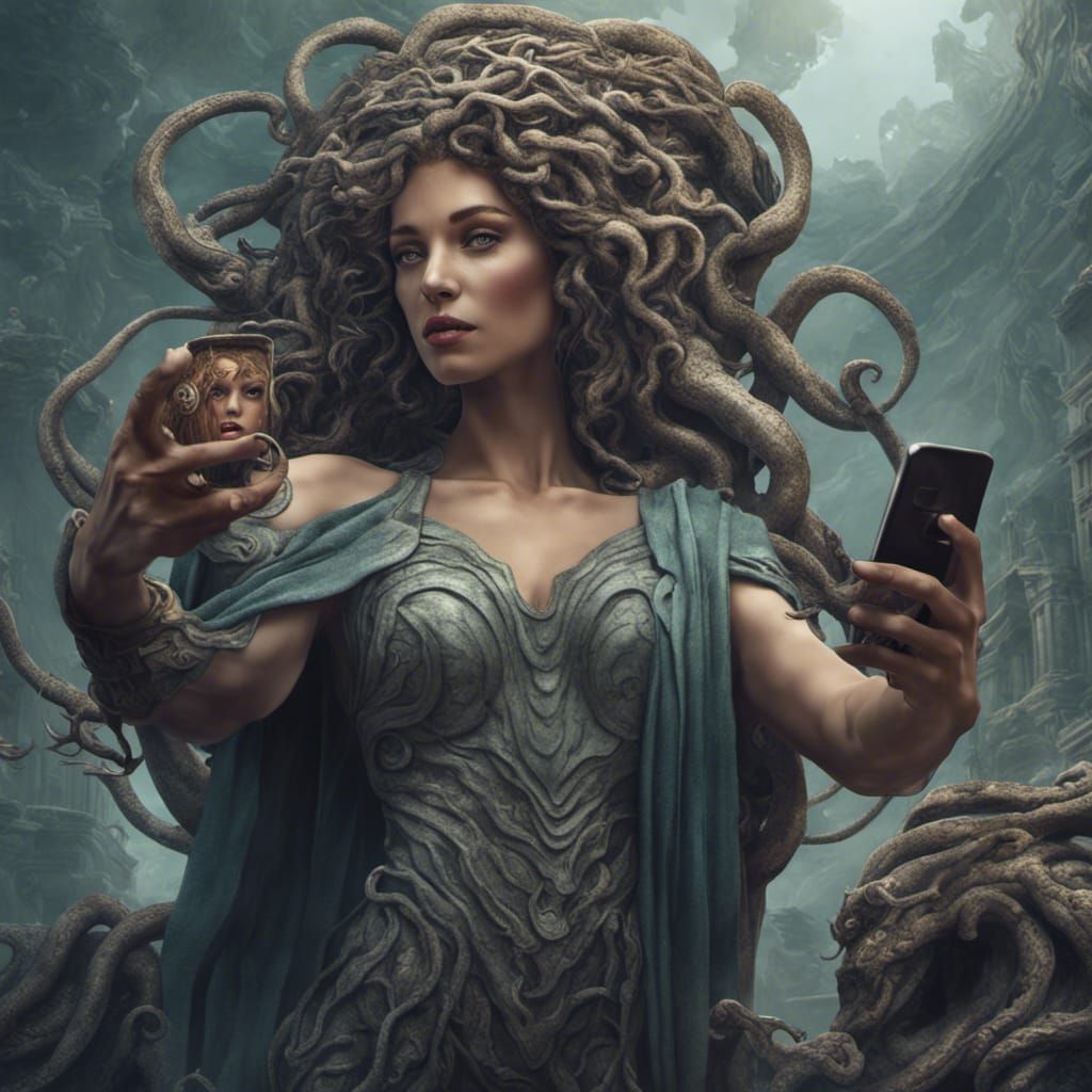 can Medusa take a selfie?? - AI Generated Artwork - NightCafe Creator