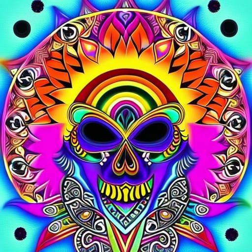 Fancy Zentangled Skull