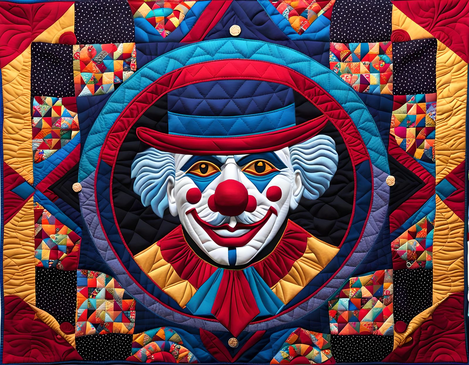 Quilted Clown - AI Generated Artwork - NightCafe Creator