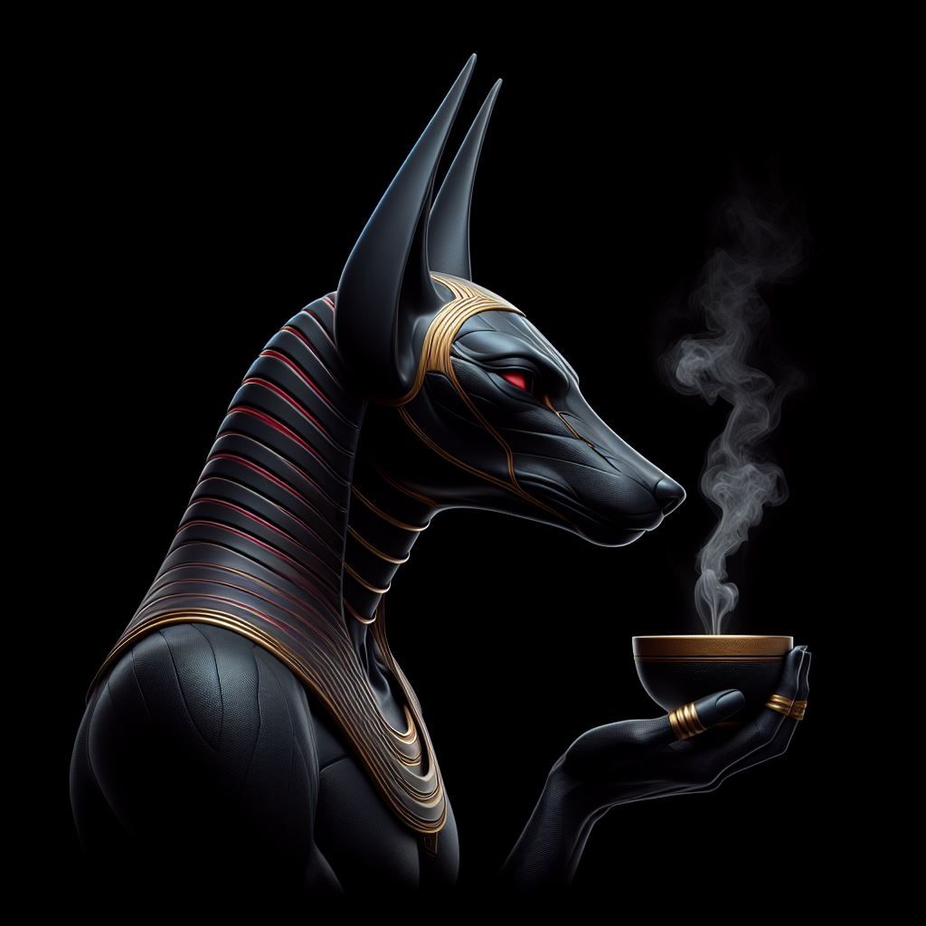 Tea time for Anubis portrait