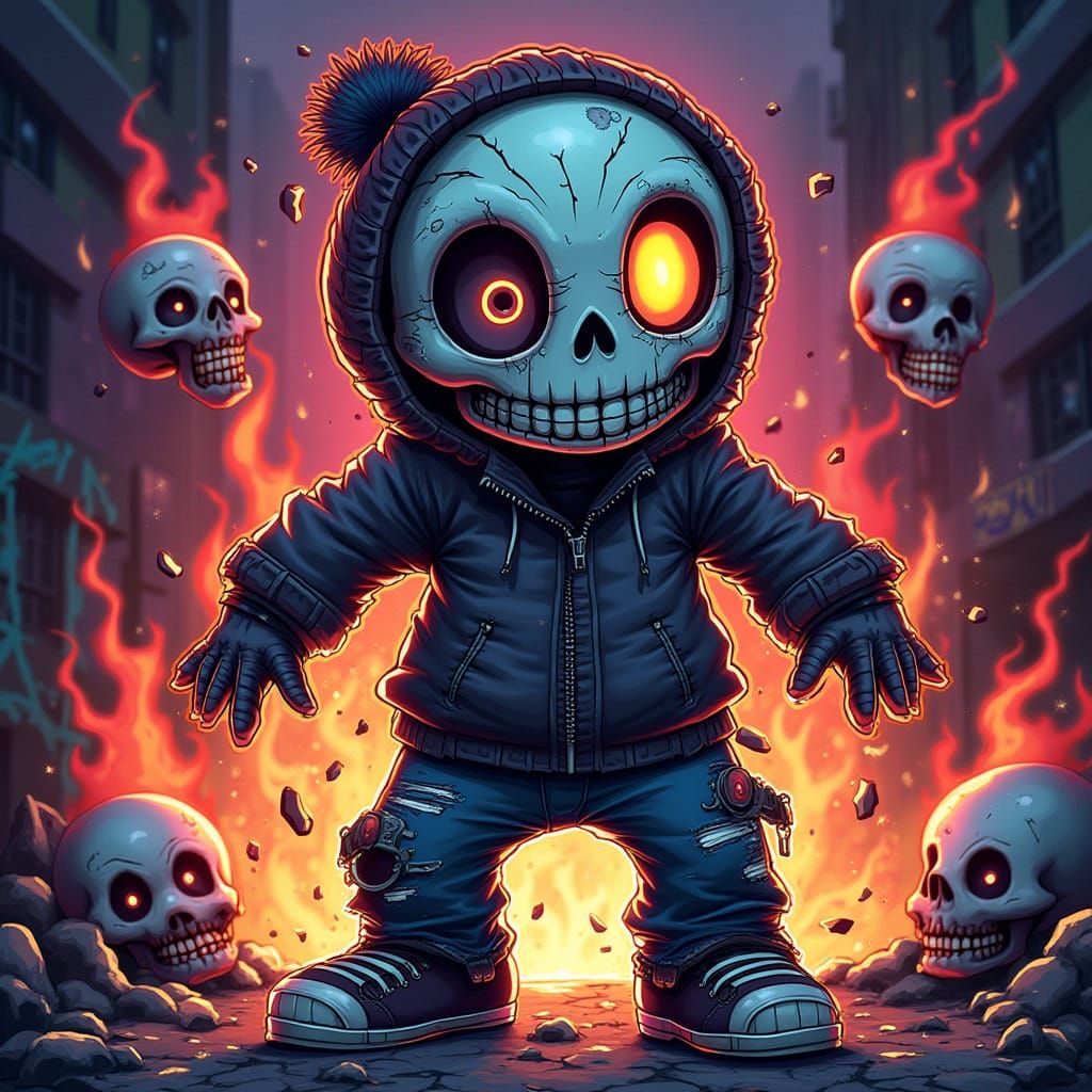 Vibrant Urban Outcast with Neon Energy