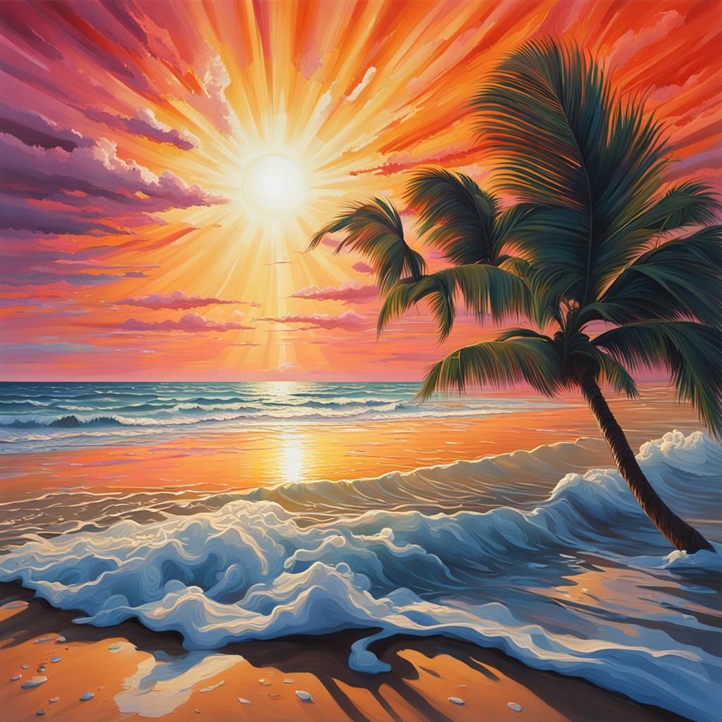 Sunrise at the Beach - AI Generated Artwork - NightCafe Creator