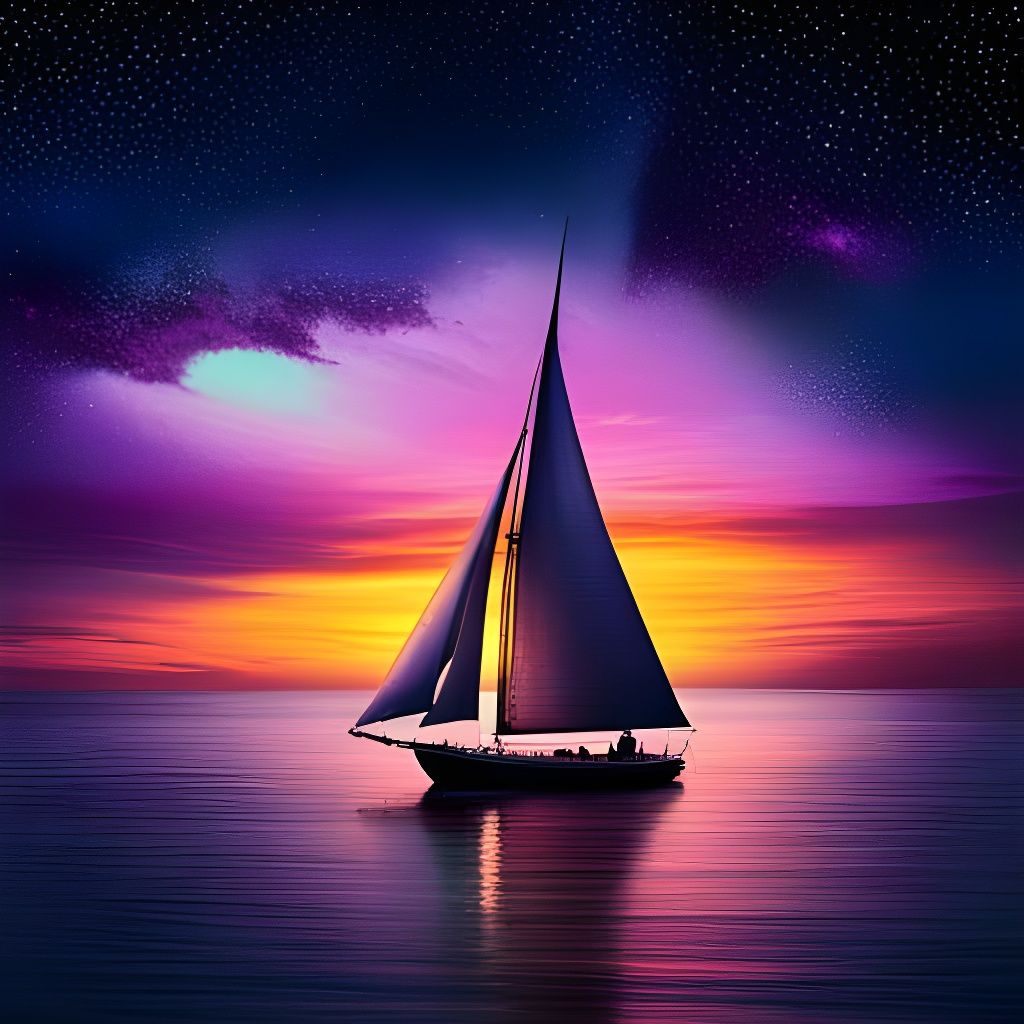Peaceful Night Sailing