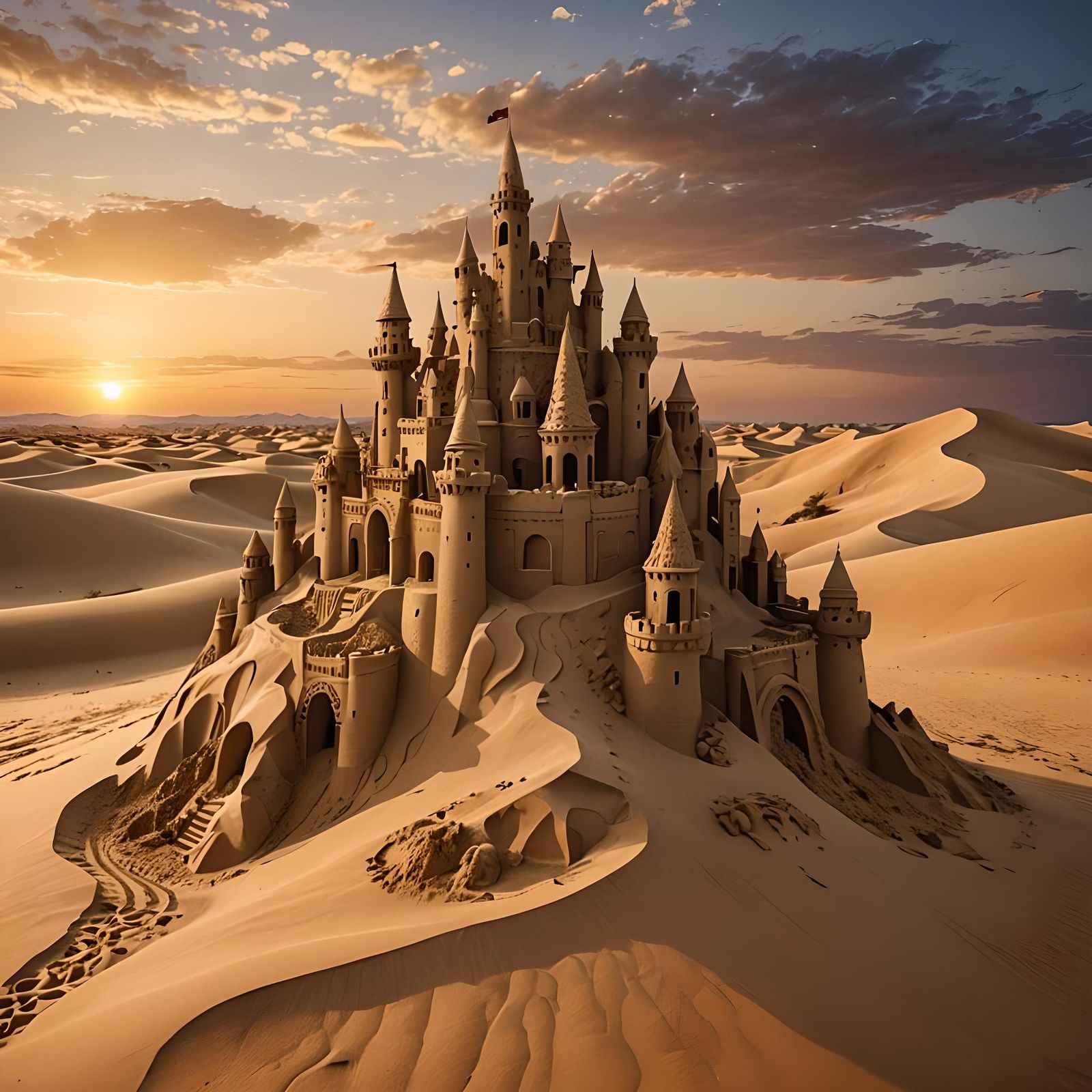 Sandcastle in the desert  by @Superbear