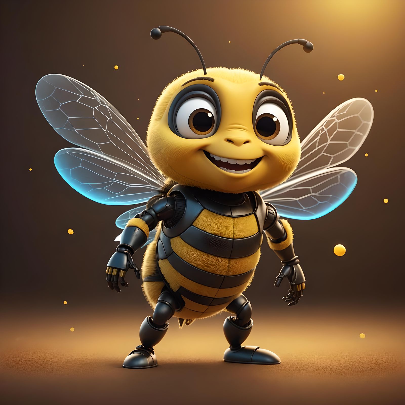 happy bee, 3d digital art, Maya 3D, ZBrush Central 3D shadin...