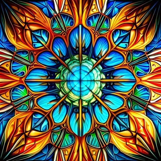 Cymatic stained glass - AI Generated Artwork - NightCafe Creator