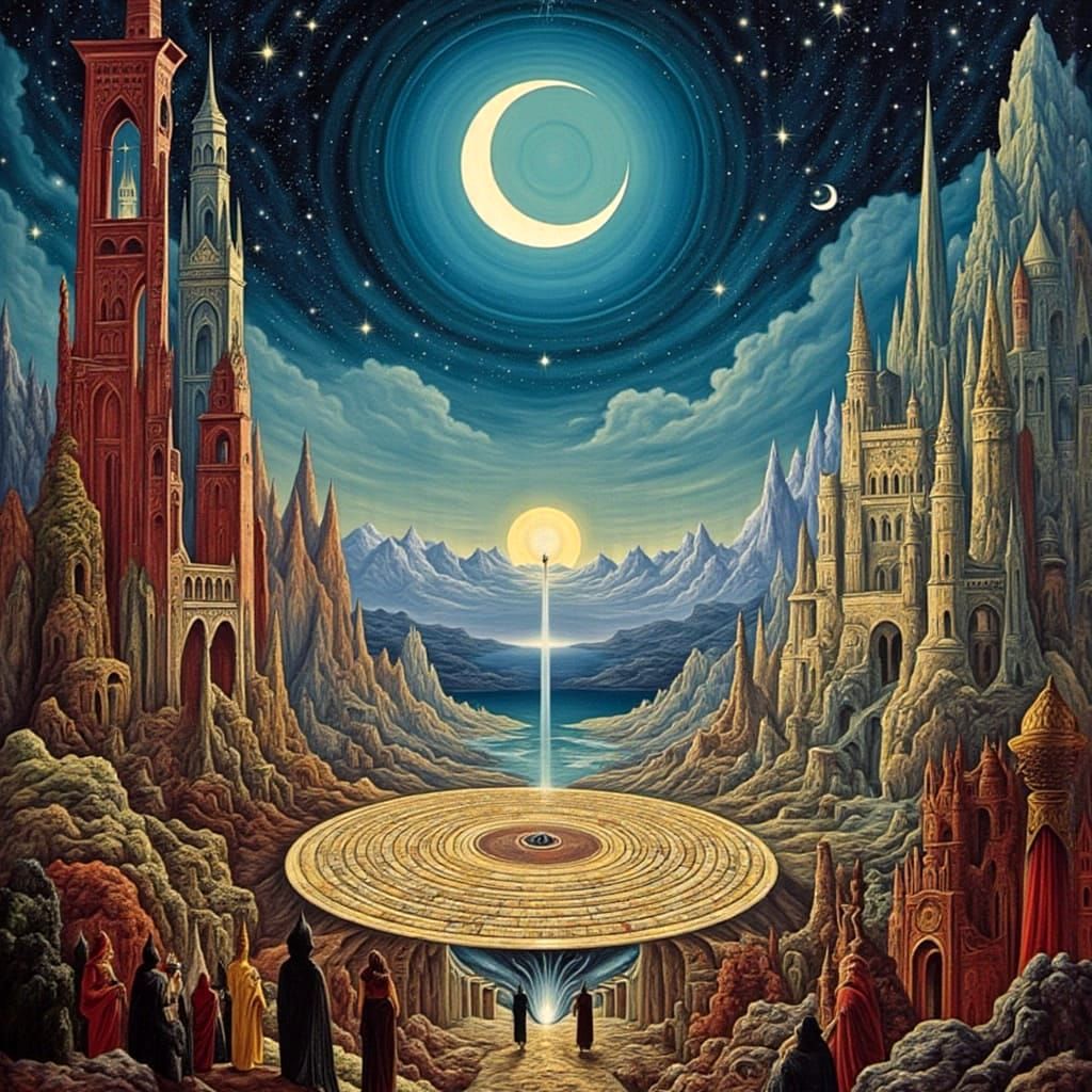 Esoteric Surrealism: World Dome on Labyrinth Platform
