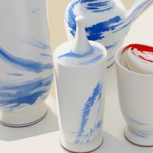 cream white ultramarine red and blue