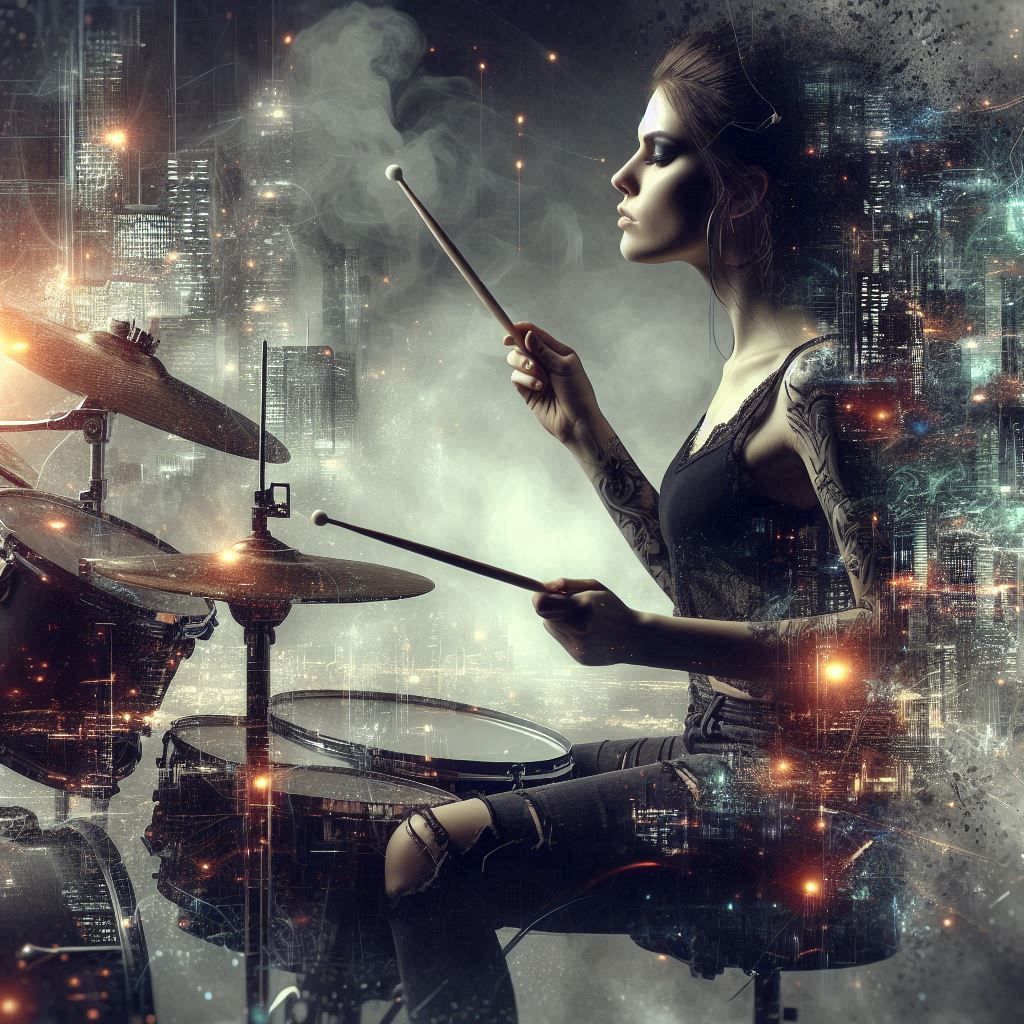 double exposure beautiful fantasy DALL-E 3 portrait landscap...