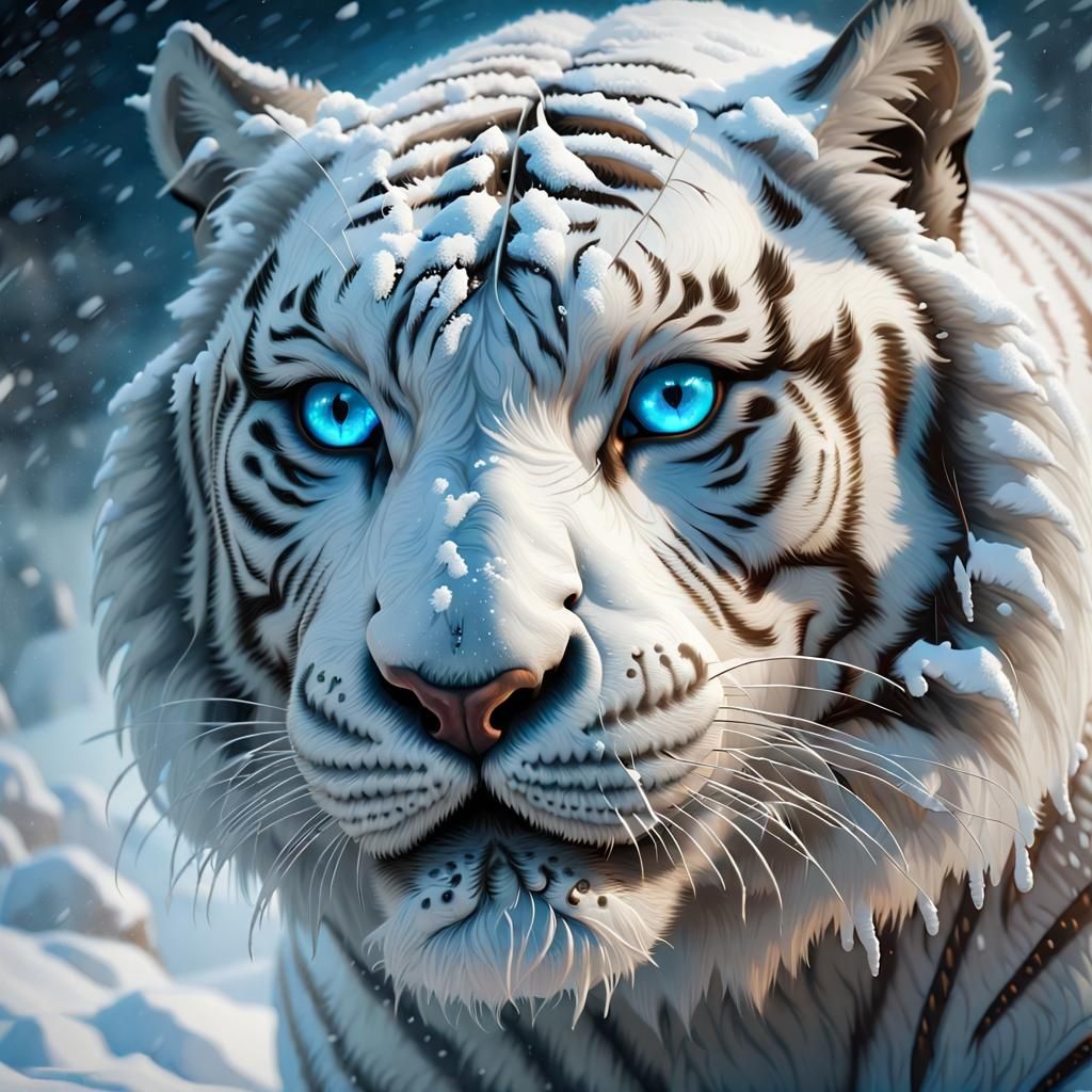 Blue Eyes White Tiger  by @mike 