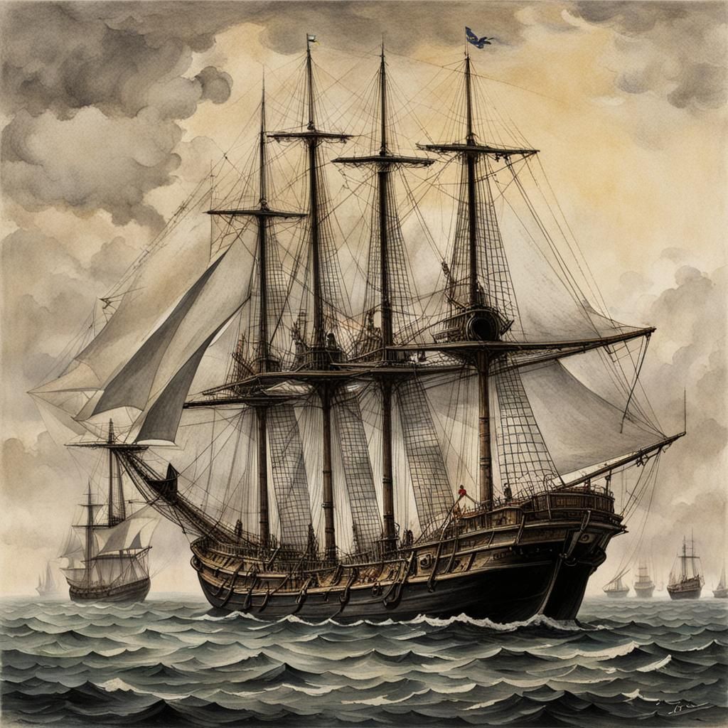 1800's sailing ships - AI Generated Artwork - NightCafe Creator