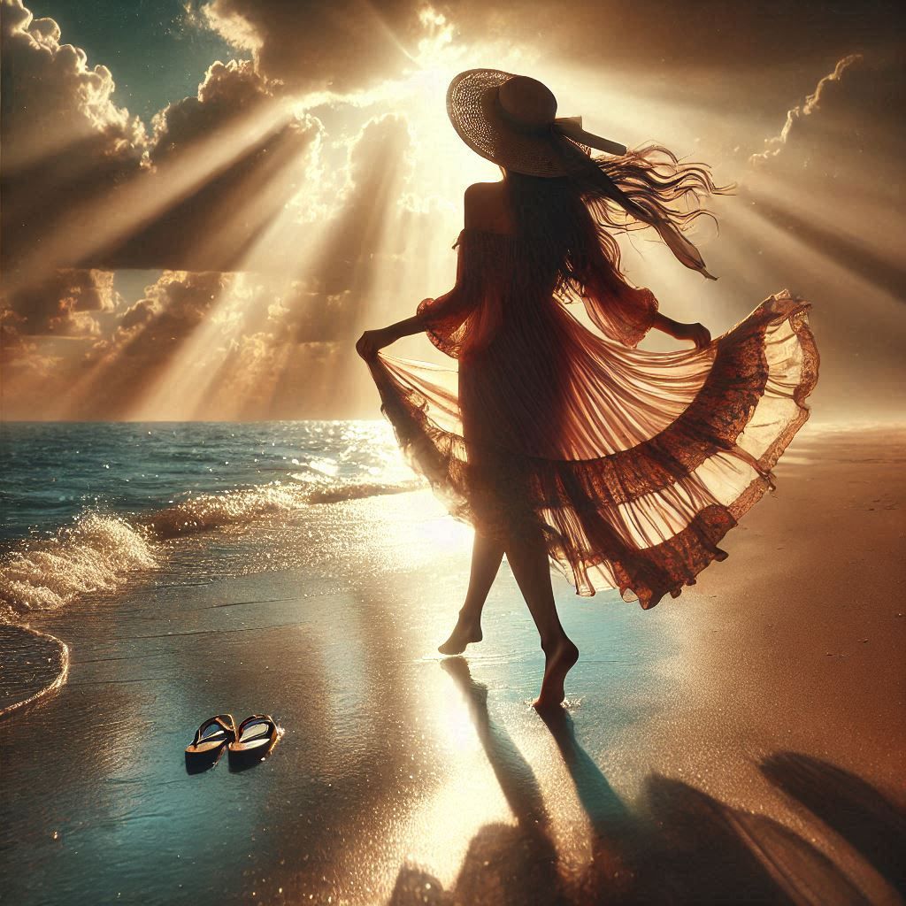 "Who needs flip-flops when you can feel the sand between you...