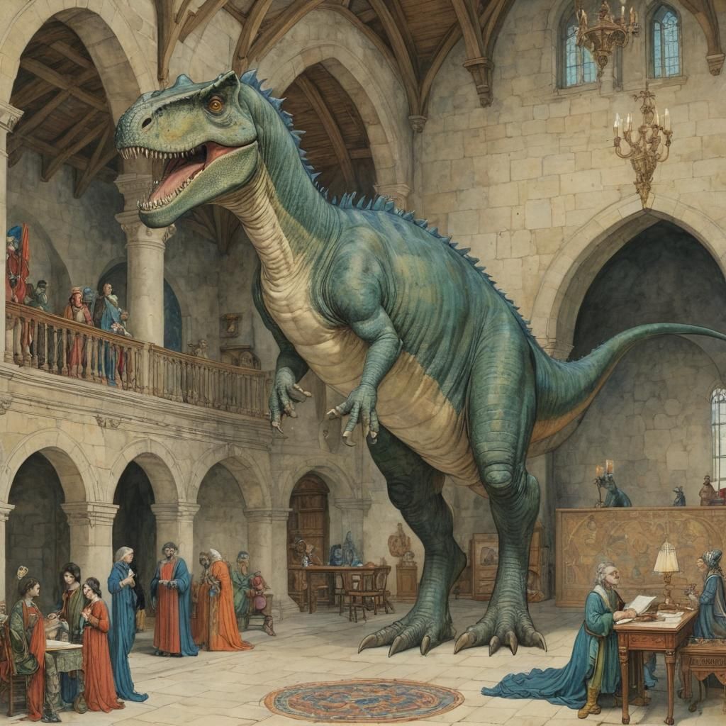 🌟A Very Large Dinosaur in a Castle--Pay No Attention to the Dinosaur in the Room🌟  by @ArtMew94