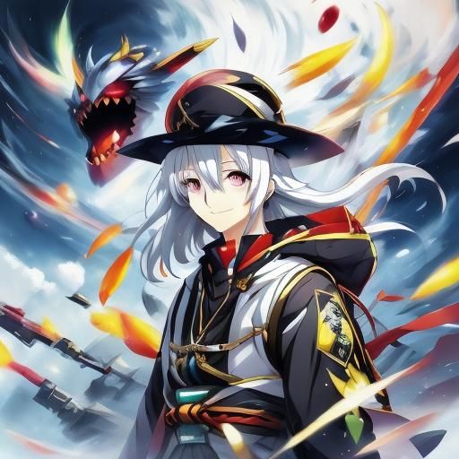 <lora:Anime model:1.0> girl with white hair smiling happily