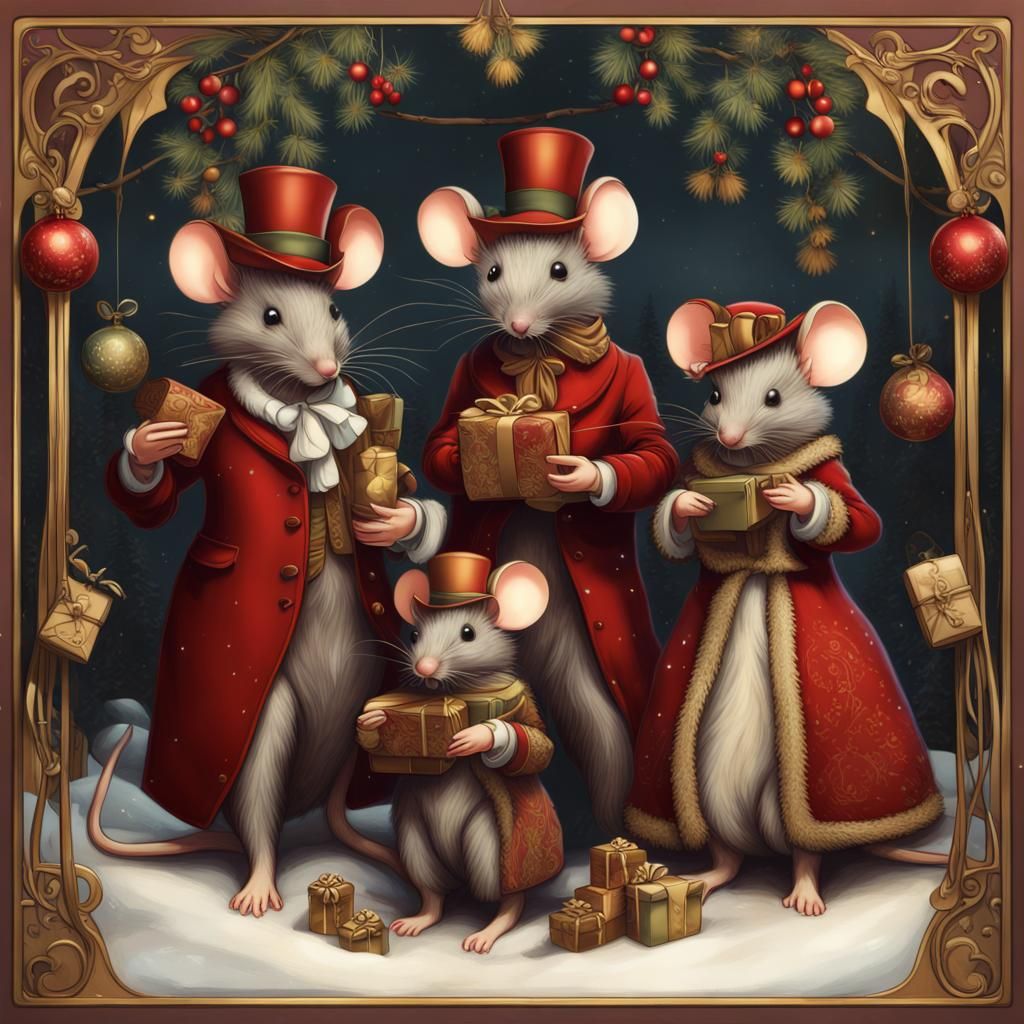 Mouse Family Christmas   by @PomMom67