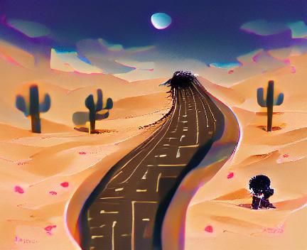 lonely desert road