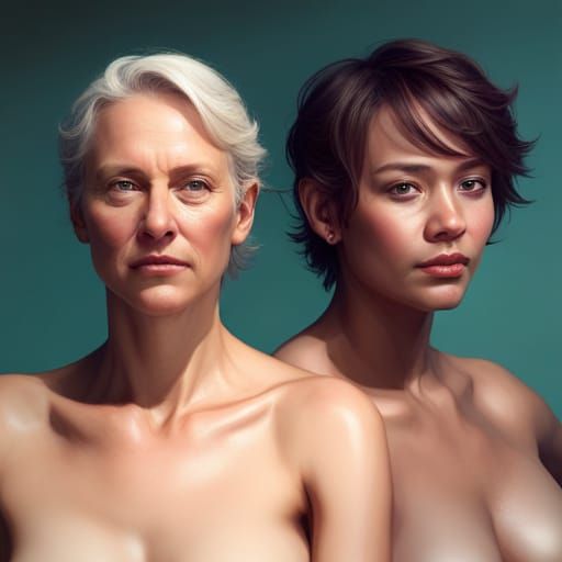 two naturist women