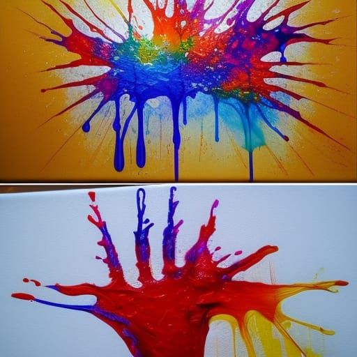 Art technique drip painting, drip art. AI Generated Artwork