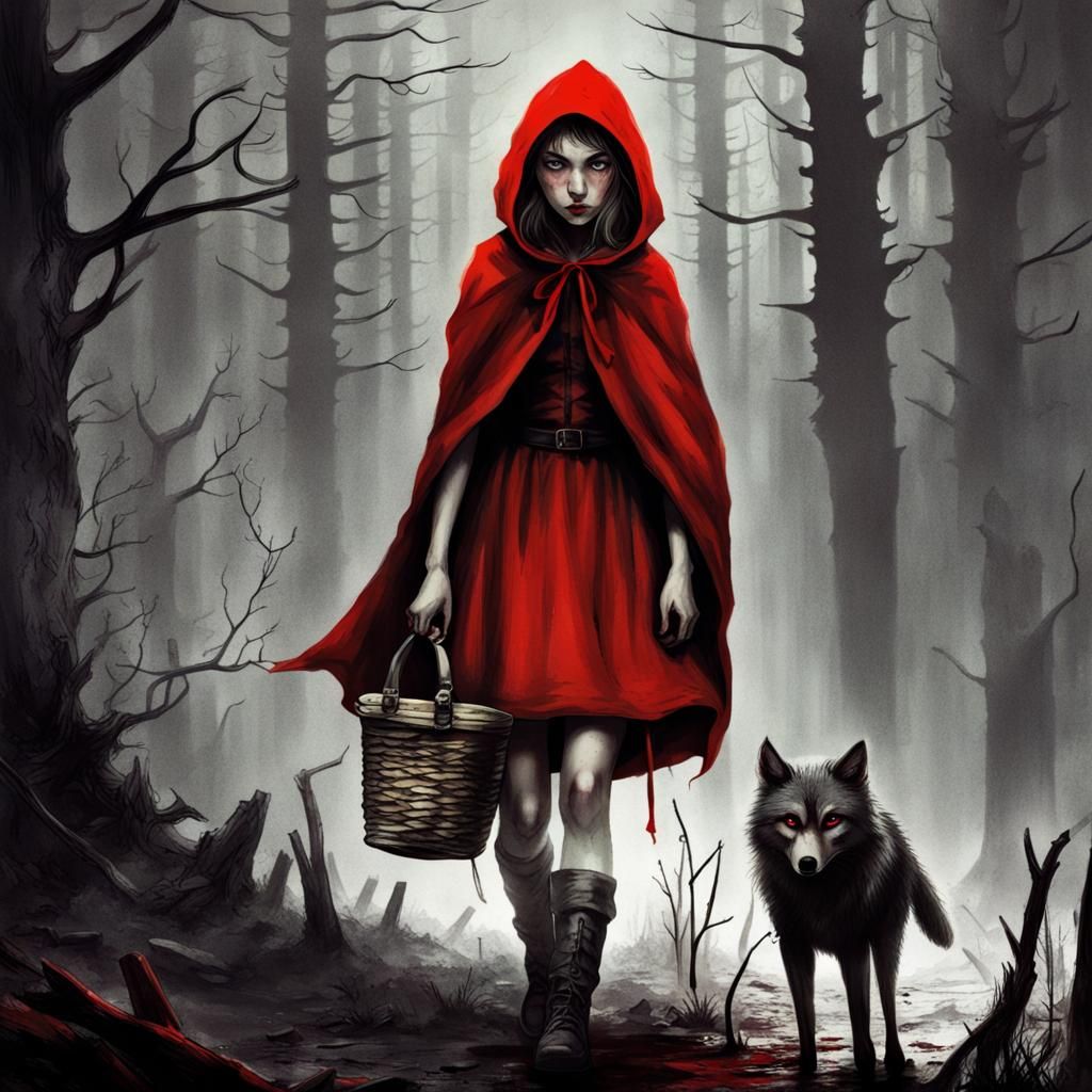 Little red Riding Hood Dystopian apocalyptic Horror - AI Generated ...