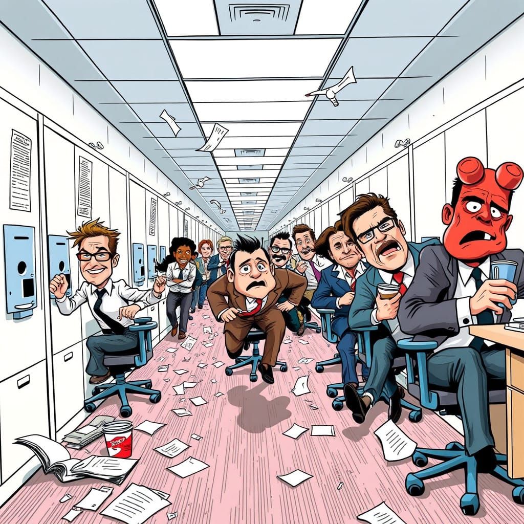 4:59 pm in the office 