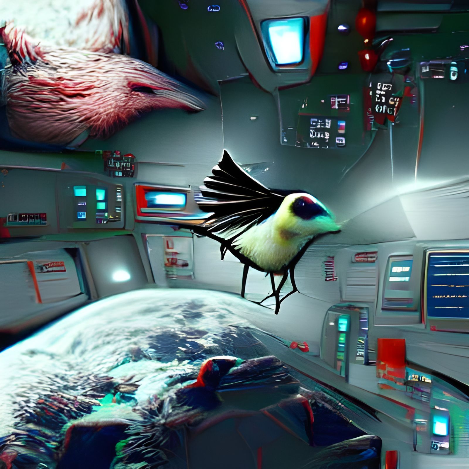 Bird in Space AI Generated Artwork NightCafe Creator