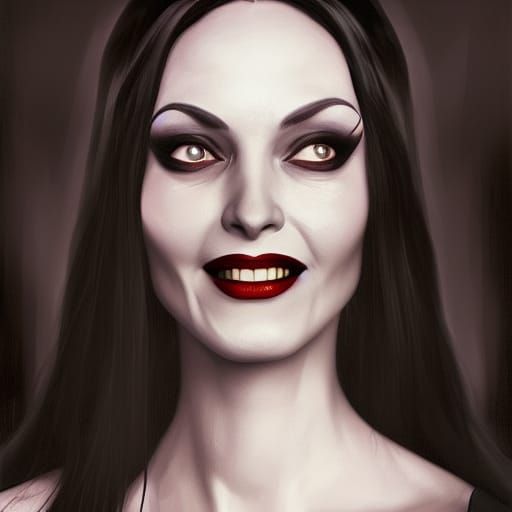 Morticia Addams - AI Generated Artwork - NightCafe Creator