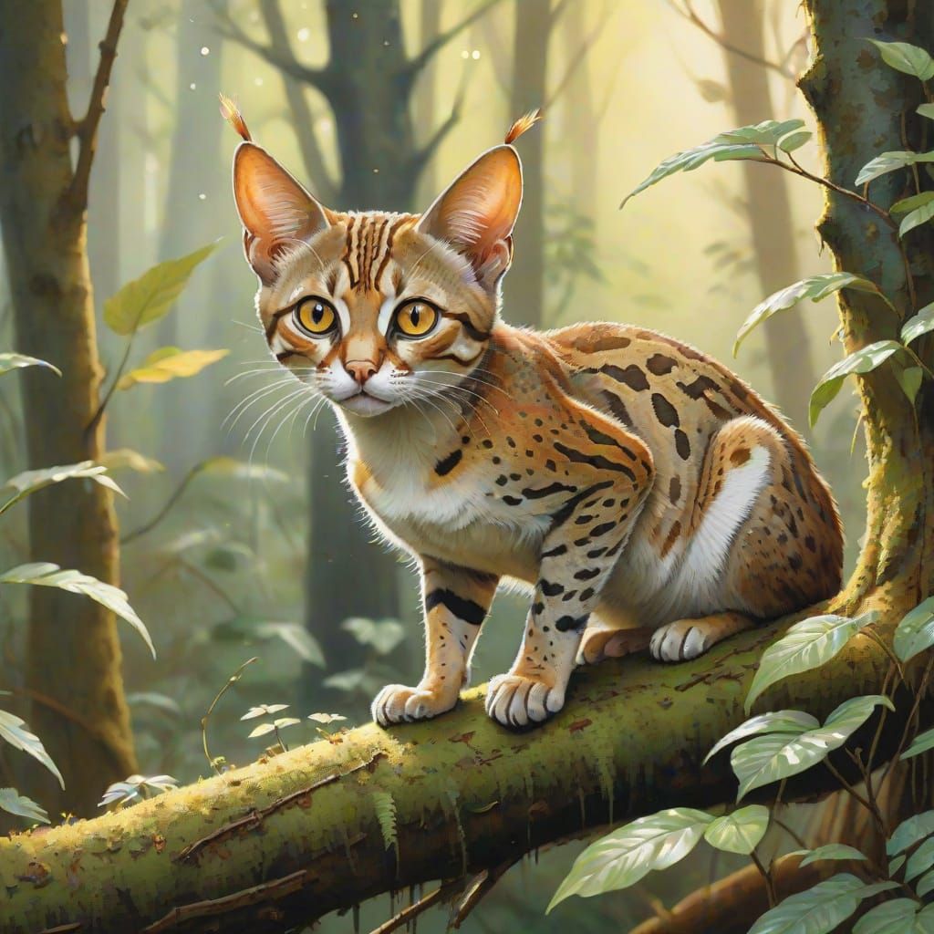 Put beautiful translucent iridescent fairy wings on the back of the cat. Give it a tiara of flowers and bronze filigree. Make the background...