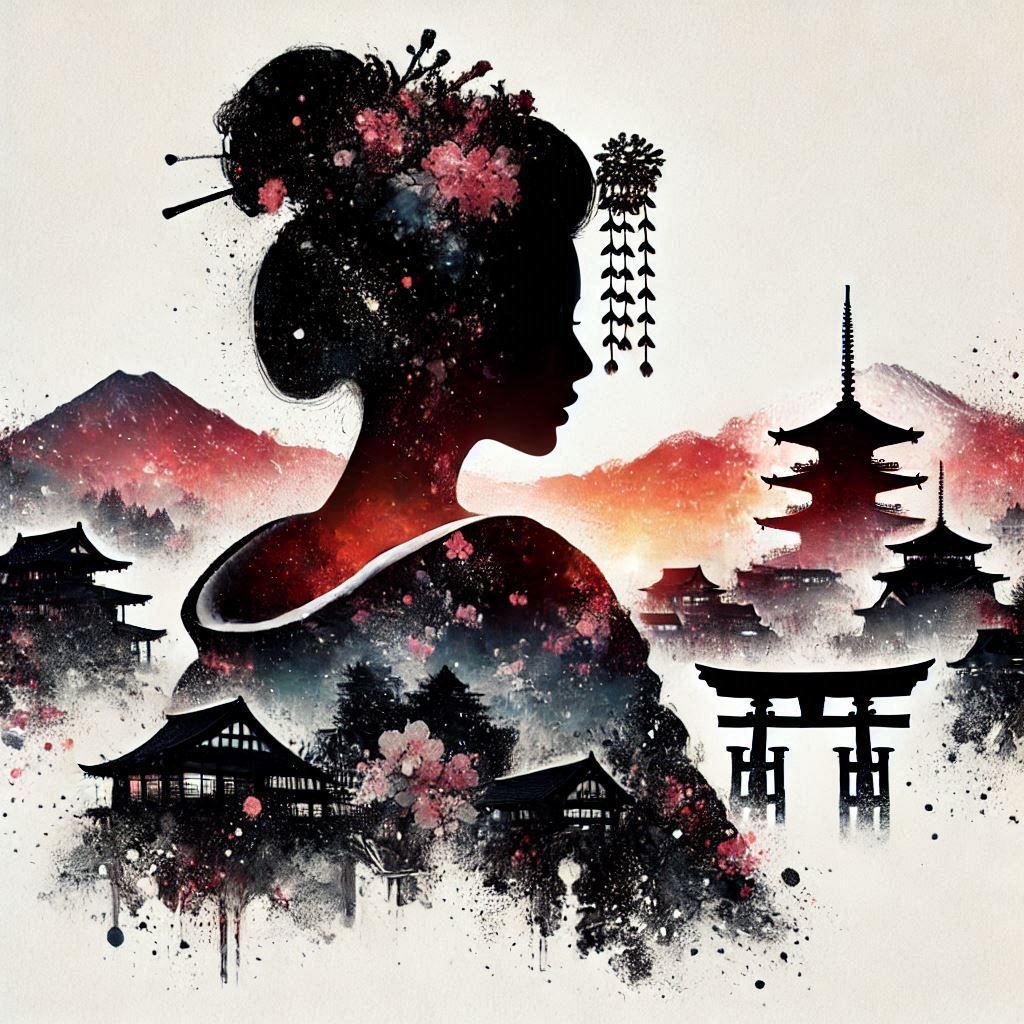 double exposure beautiful fantasy portrait landscape..