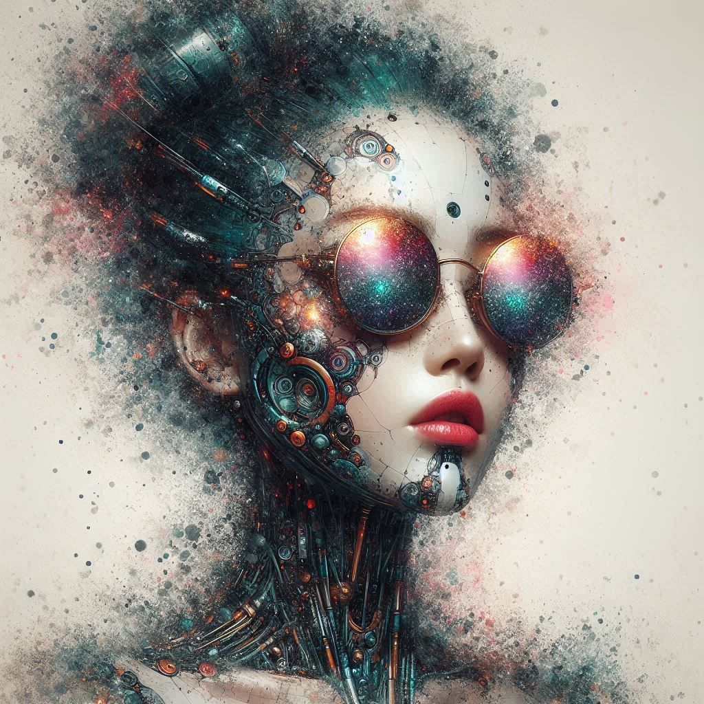 double exposure beautiful fantasy DALL-E 3 portrait landscape..